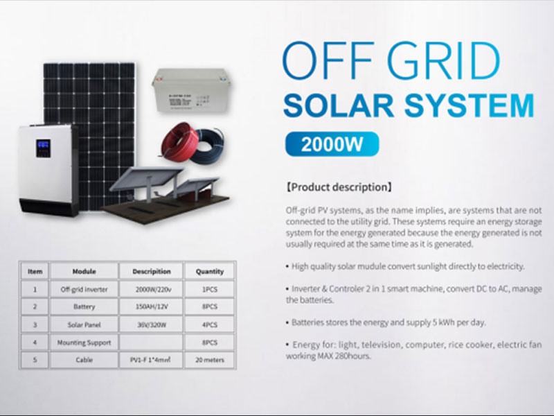 Soluzione tecnica per il sistema di generazione di energia fotovoltaica off-grid
