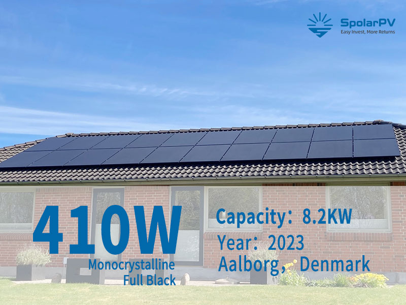 Sfruttare l'energia del sole: il pannello solare completamente nero da 410 W di SpolarPV brilla ad Aalborg, Danimarca