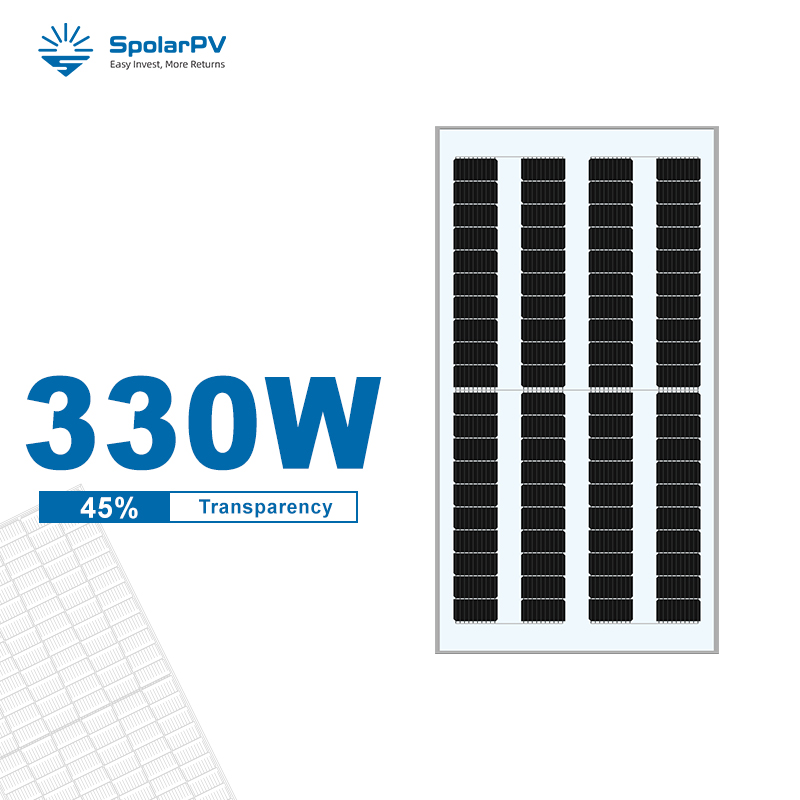 330W transparent solar module